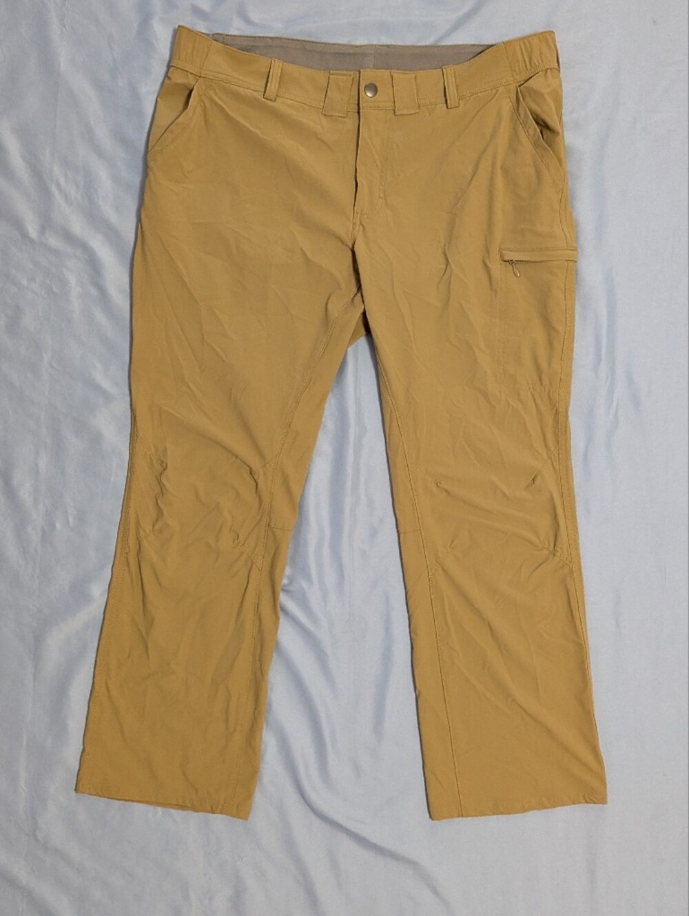 Duluth Trading Co Women's 16x31 DryFly Breathable Cargo Trail Pants Camel 3237